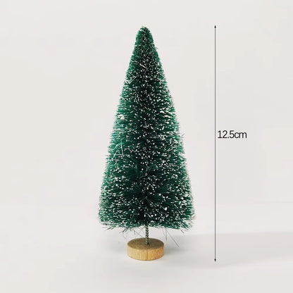 Mini Christmas Trees Set - 5/8 Pcs Small Artificial Cedar Pine Sisal Tabletop Decorations for Merry Christmas Parties