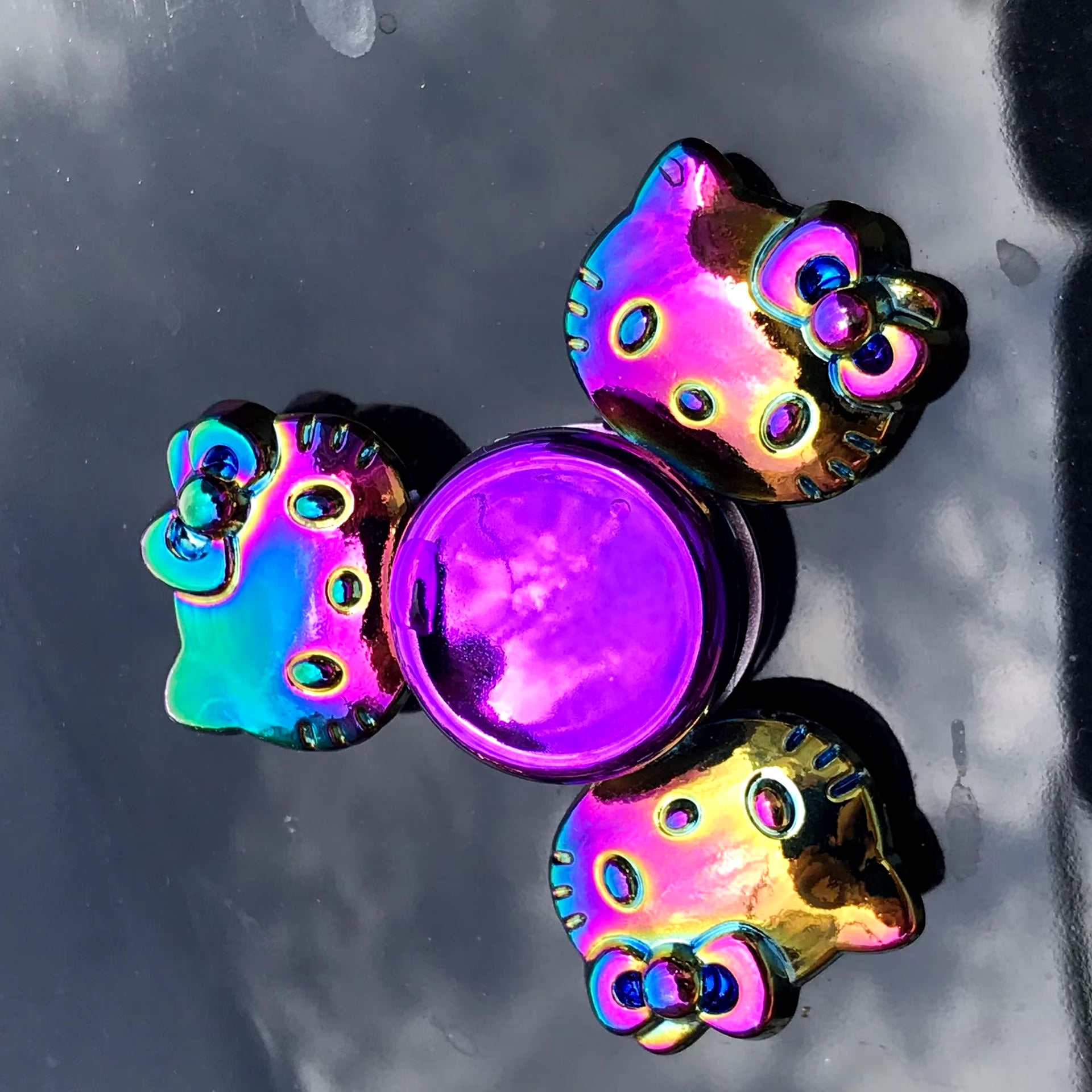 High-Speed Rainbow Metal Fidget Spinner - Colorful Stress Relief Toy for Adults