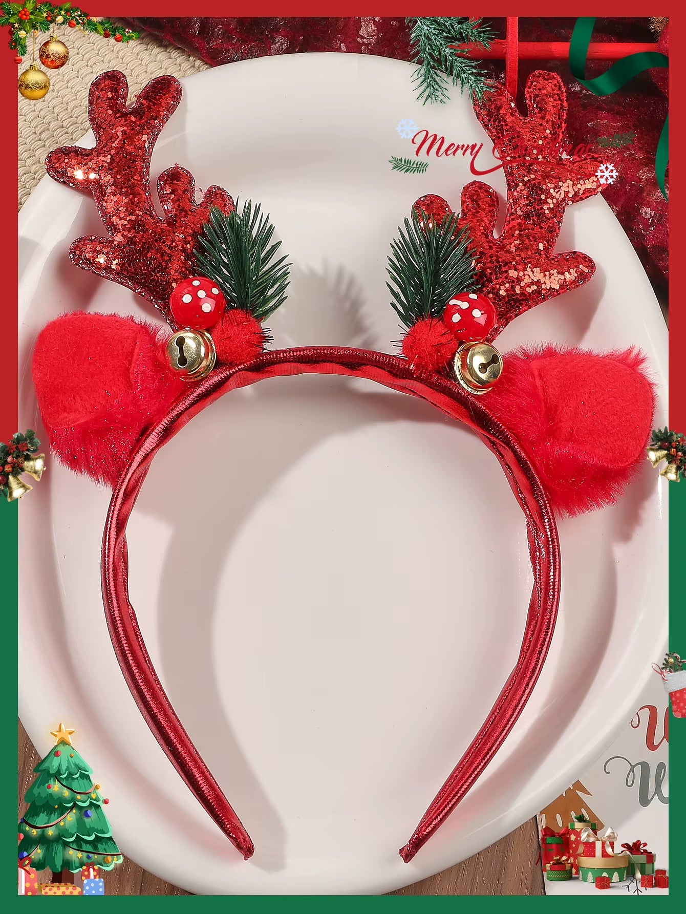 Festive 3D Christmas Headbands - Fun Holiday Hair Accessories for Kids, Women, and Men - Perfect for Parties and Photo Booths!