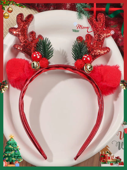 Festive 3D Christmas Headbands - Fun Holiday Hair Accessories for Kids, Women, and Men - Perfect for Parties and Photo Booths!