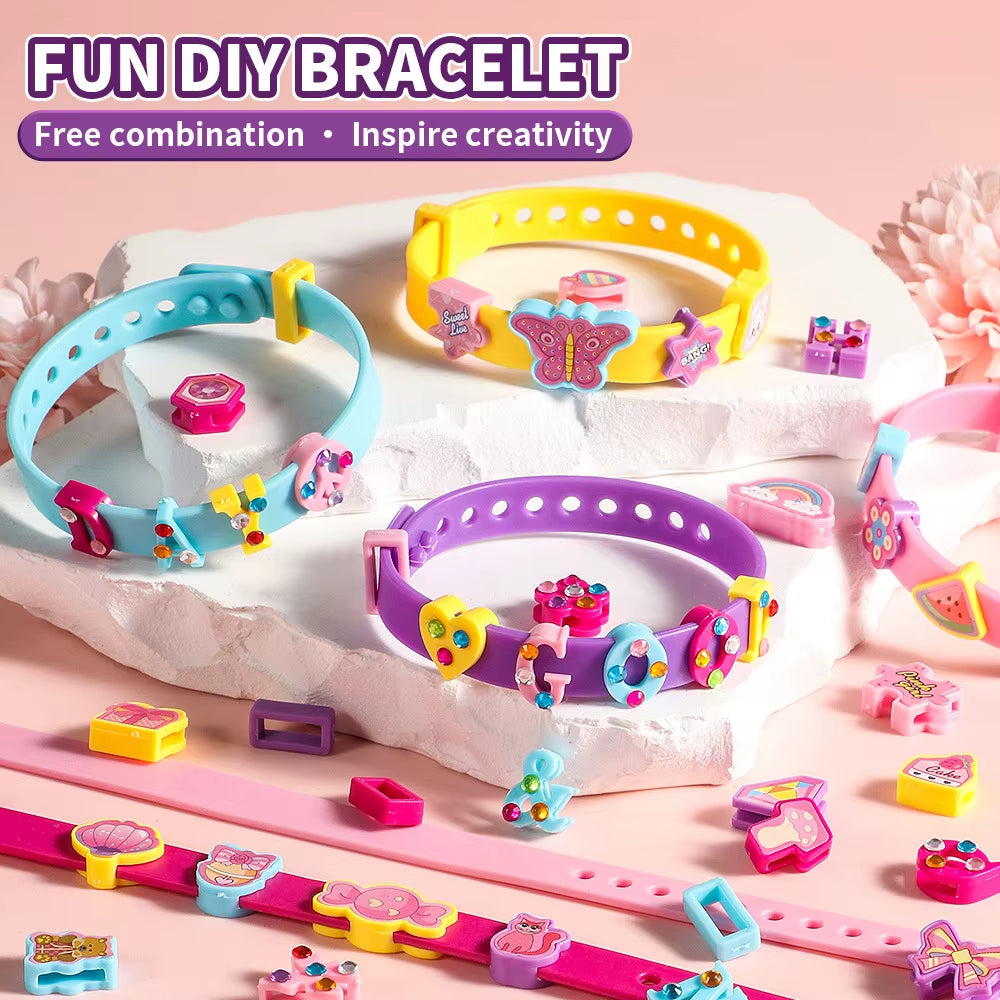 Creative Cartoon Bracelet Making Kit - Fun DIY Jewelry Craft for Kids, Perfect Birthday & Christmas Gift!
