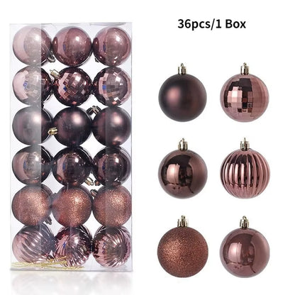 36Pcs 3CM Christmas Balls - Festive Tree Ornaments for Home Decor & Party - Perfect 2025 New Year Gifts!