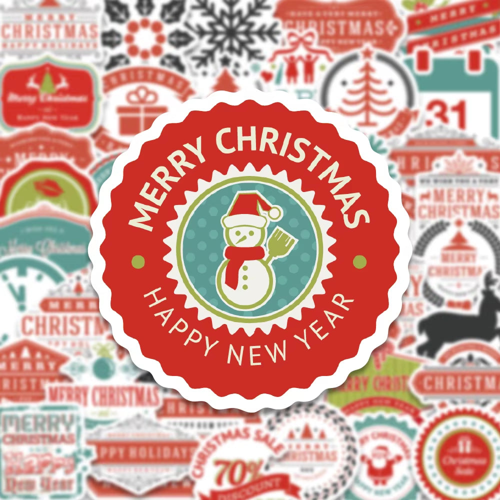 45PCS Adorable Christmas Stickers - Snowman, Santa Claus & Gingerbread Man for Festive Celebrations!