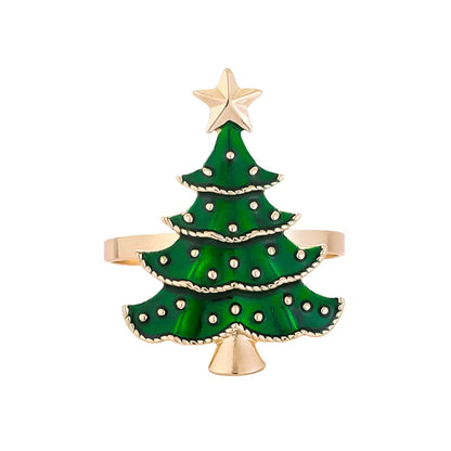 Elegant Christmas Napkin Rings - Set of 1/6 Pcs - Festive Tree Ornaments for Holiday Table Decor & New Year Celebrations