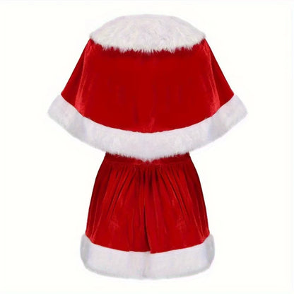 Enchanting Winter Christmas Elf Dress with Cape - Ideal for Holiday Parties & Festive Celebrations