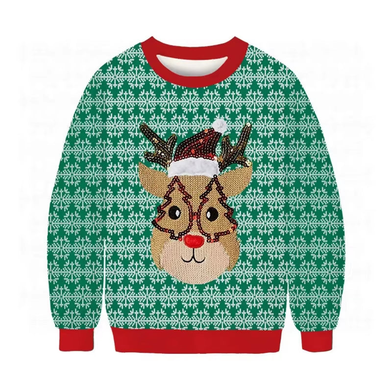 Festive 3D Printed Santa Claus Ugly Christmas Sweater Hoodie for Men & Women - Plus Size Holiday Party Pullover