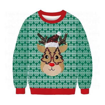 Festive 3D Printed Santa Claus Ugly Christmas Sweater Hoodie for Men & Women - Plus Size Holiday Party Pullover