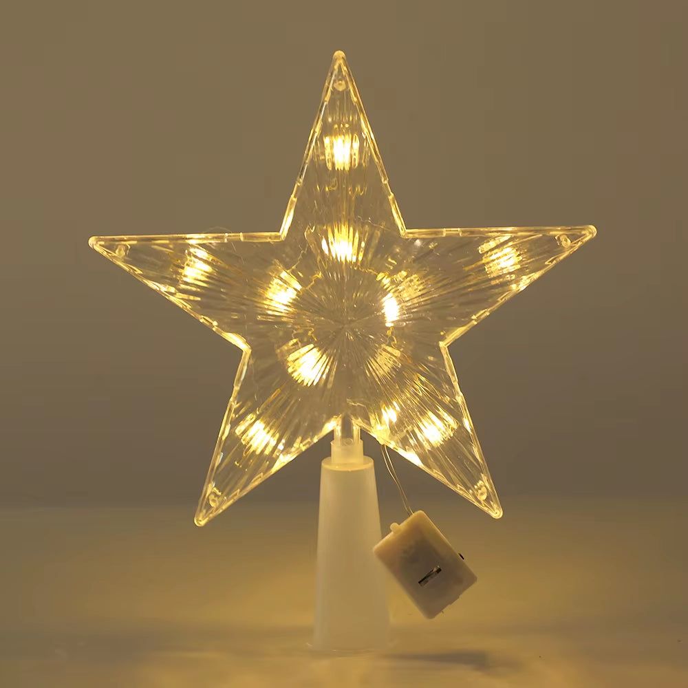 Illuminate Your Christmas: 15Cm LED Star Tree Topper for a Magical Holiday Decor