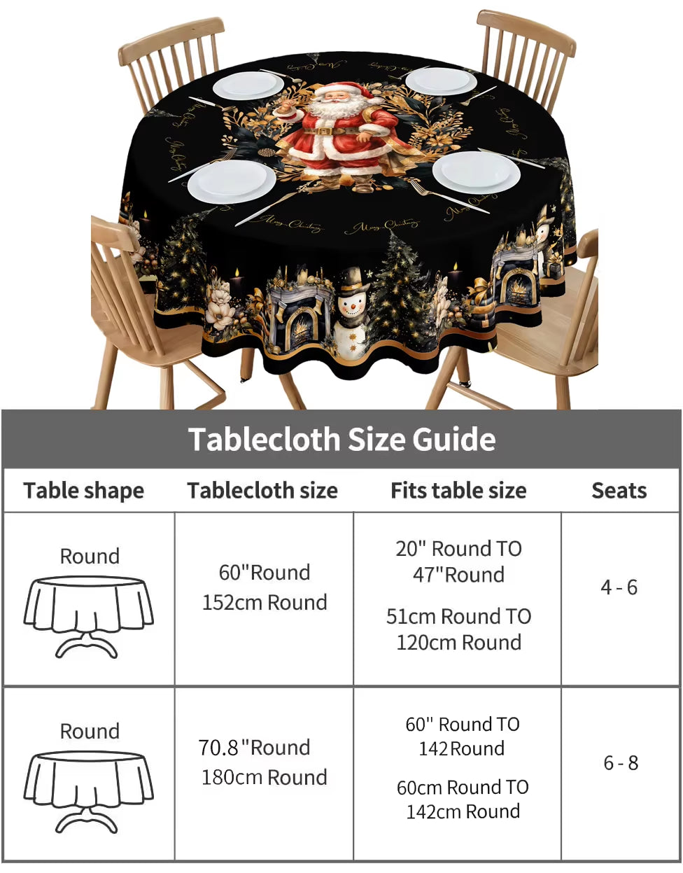 Festive Waterproof Christmas Tablecloth - Perfect for Holiday Decor & Party Supplies, Bulk Wholesale Available!