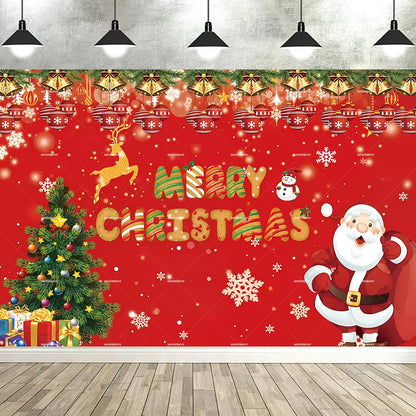 Festive Christmas Red Photography Backdrop - Perfect for Holiday Parties, Family Gatherings, and New Year Celebrations!
