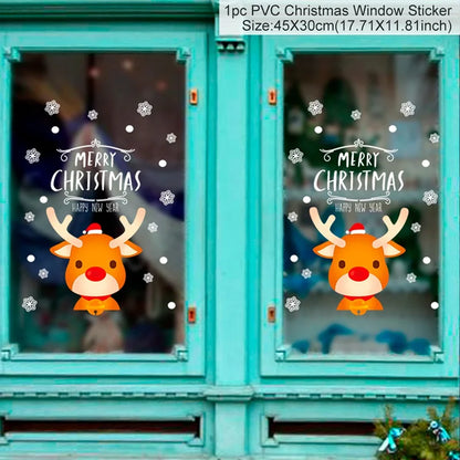 Merry Christmas Window Stickers - Festive Decorations for Home & Kids Room - New Year 2026 Wall Stickers