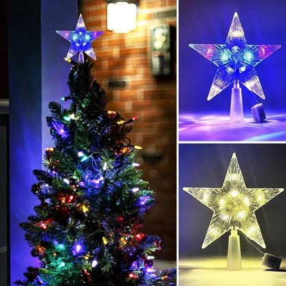 Illuminate Your Christmas: 15Cm LED Star Tree Topper for a Magical Holiday Decor