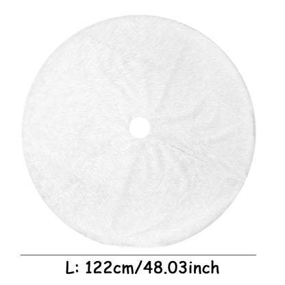 Luxurious White Faux Fur Christmas Tree Skirt - 78/90/122Cm Plush Holiday Decoration for 2023 Navidad Home Decor