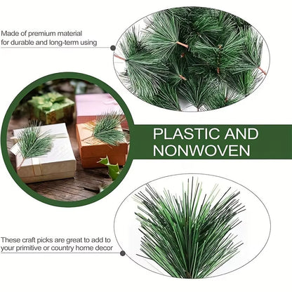 10Pcs 7Cm Artificial Green Pine Christmas Tree Pendants - Perfect Home Decor & DIY Accessories for Festive Wreaths & New Year 2025 Gifts