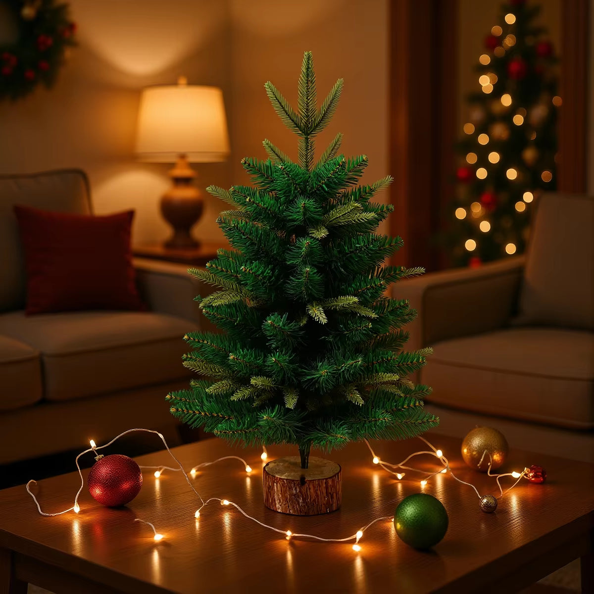 Vibrant Artificial Christmas Tree Ornament - 45cm/60cm Green Plastic DIY Decor for Festive Celebrations 2025