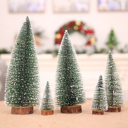 Charming 10-30CM Christmas Pine Tree with Wooden Base - Perfect Holiday Decor for Home, Parties, and New Year Celebrations!