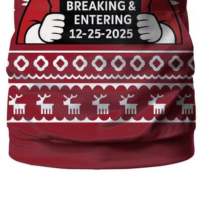 Santa Claus Breaking In Hoodie - Trendy Christmas Pullover for Men & Women - Hip-Hop Casual Party Wear