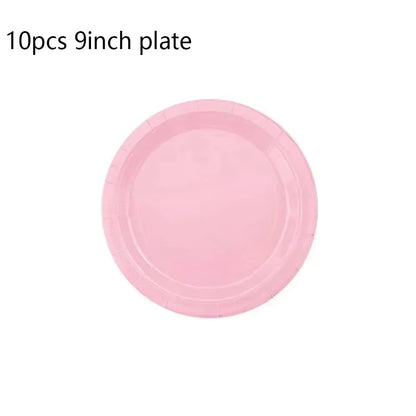 Super Girls Solid Pink Birthday Party Decorations - Disposable Tableware Set with Napkins, Cups, Plates, Tablecloth, Forks, and Straws