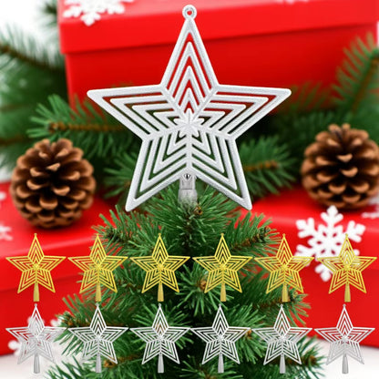 Dazzling Gold Multi-Layered Star Christmas Tree Topper - Shatterproof Holiday Ornament