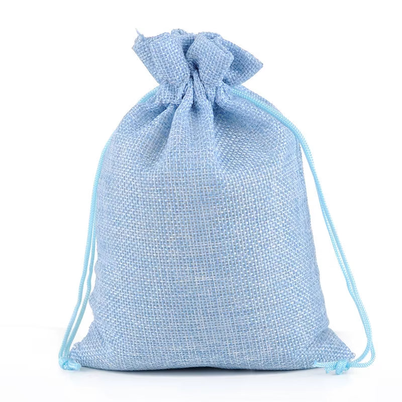 10-Pack Handmade Natural Burlap & Cotton Linen Drawstring Gift Bags - Perfect for Weddings, Christmas, Jewelry & More!