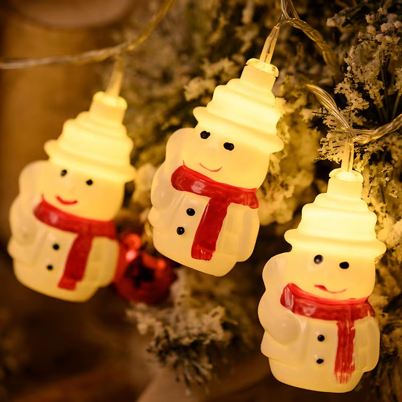 Enchanting LED Christmas Lights - Santa Claus & Snowman Battery-Operated Garland for Festive Decor 613