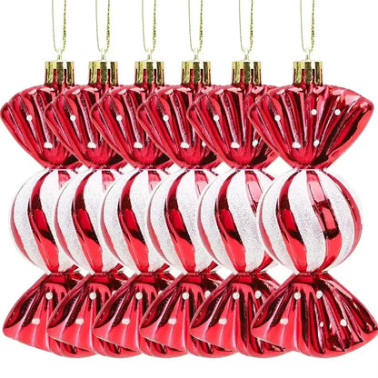Festive 6-24PCS Christmas Lollipop Candy Cane Ornaments - Perfect for Tree Decorations & Holiday Party Gifts!
