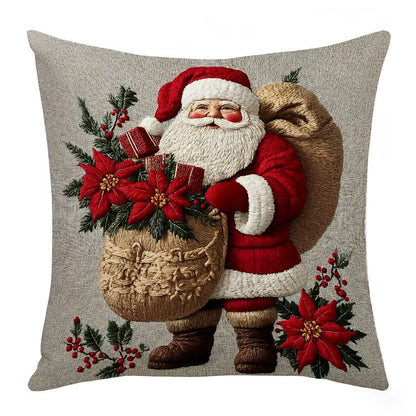 Festive 45Cm Cartoon Santa Claus Pillowcase - Perfect Xmas Gift & Cozy Sofa Cushion Cover