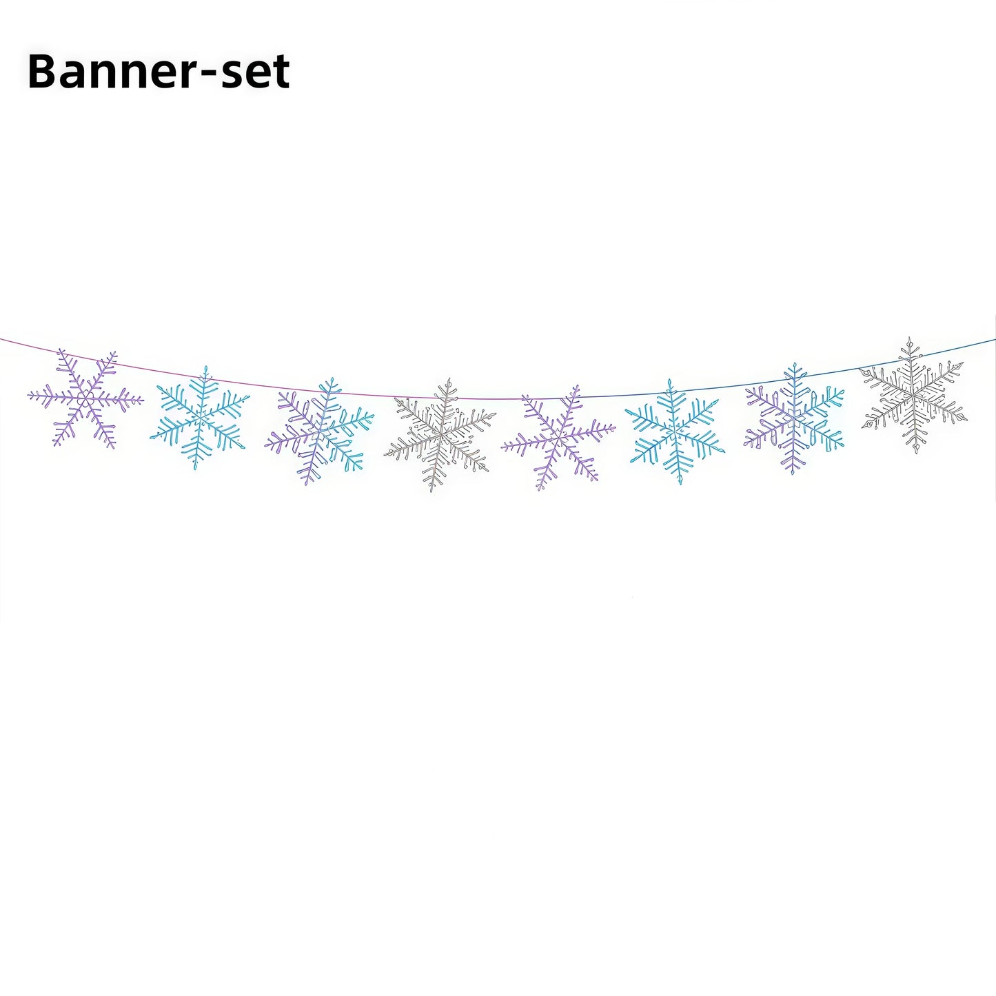 Festive Frozen Snowflake Party Supplies Set - Blue & Purple Tableware with Cups, Plates, Napkins, and Tablecloth for Christmas & Birthday Celebrations