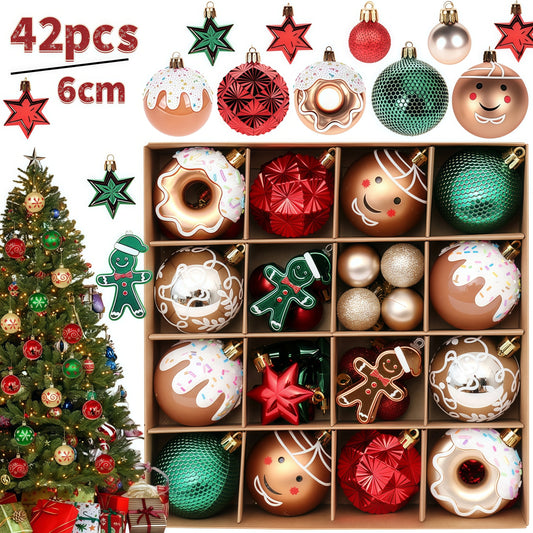 6Cm Snowflake Christmas Ball Ornament Set - Festive Tree Hanging Decor for Home & New Year Celebrations!
