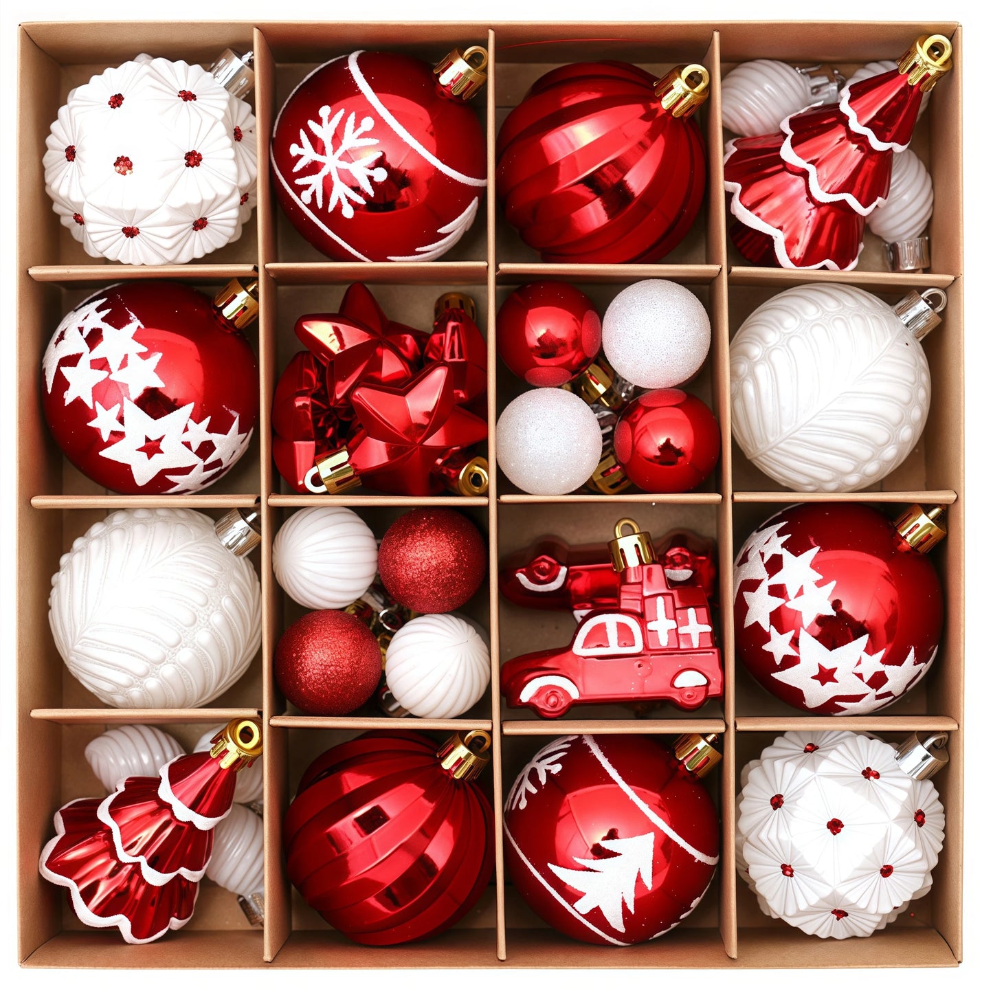 6Cm Snowflake Christmas Ball Ornament Set - Festive Tree Hanging Decor for Home & New Year Celebrations!