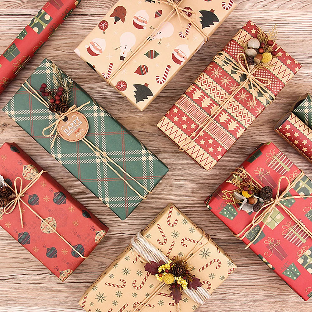 Retro Kraft DIY Wrapping Paper – Perfect for Parties, Birthdays, Weddings, and Christmas Gifts!