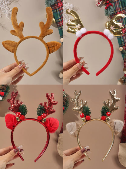 Festive 3D Christmas Headbands - Fun Holiday Hair Accessories for Kids, Women, and Men - Perfect for Parties and Photo Booths!