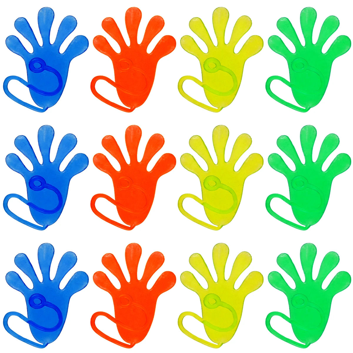 12Pcs Stretchy Sticky Hands - Fun TPR Jelly Toys for Parties, Favors & Stocking Stuffers!