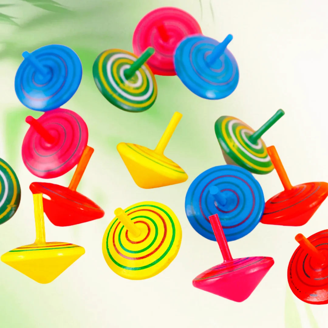 Colorful Wooden Spinning Tops - Perfect Party Favors & Classroom Rewards for Kids! 12-36 Pcs Set