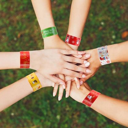 Festive 12/36PCS Christmas Slap Bracelets - Perfect Holiday Party Favors & Stocking Stuffers!