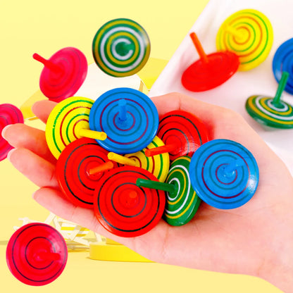 Colorful Wooden Spinning Tops - Perfect Party Favors & Classroom Rewards for Kids! 12-36 Pcs Set