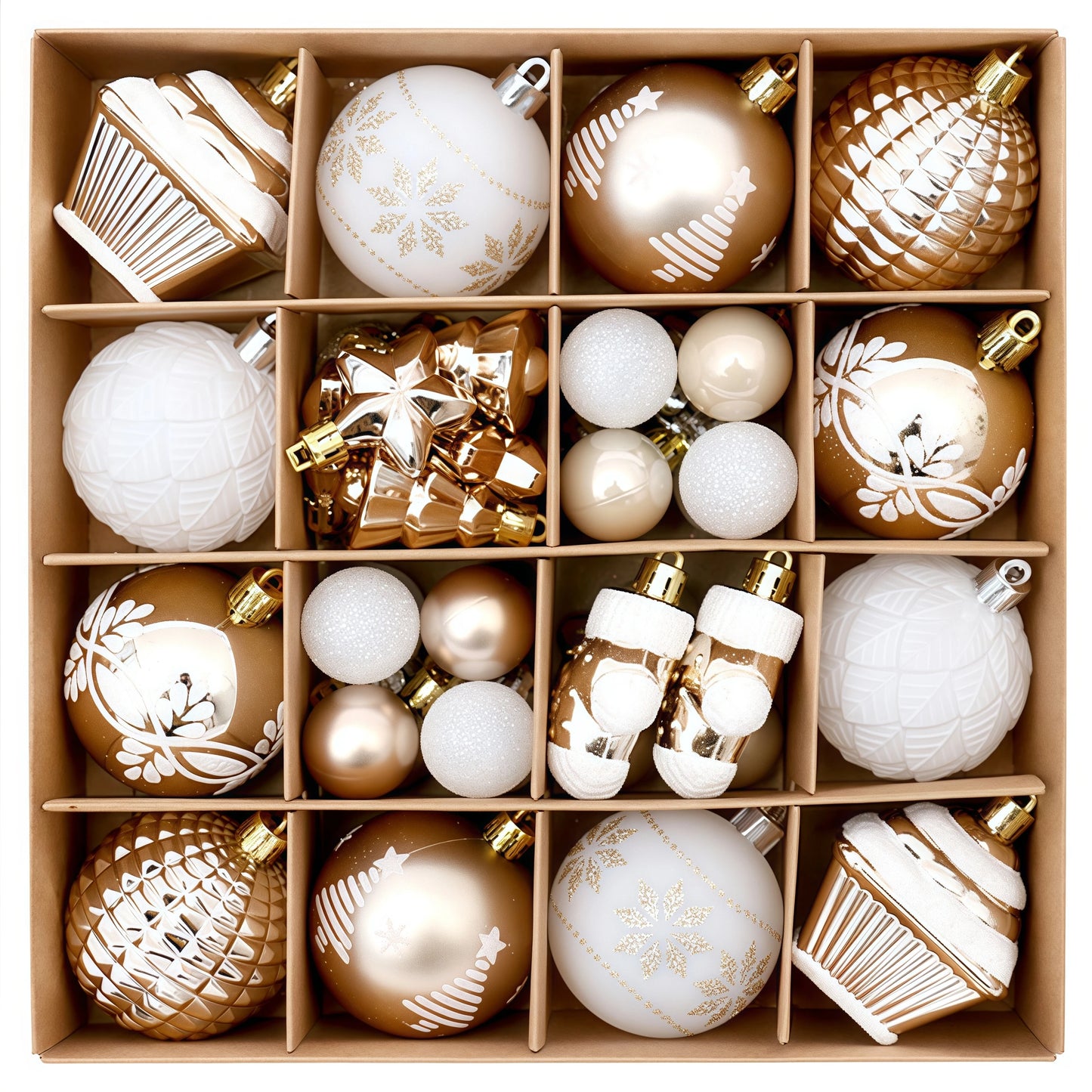 6Cm Snowflake Christmas Ball Ornament Set - Festive Tree Hanging Decor for Home & New Year Celebrations!