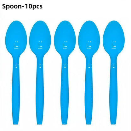 Festive Frozen Snowflake Party Supplies Set - Blue & Purple Tableware with Cups, Plates, Napkins, and Tablecloth for Christmas & Birthday Celebrations