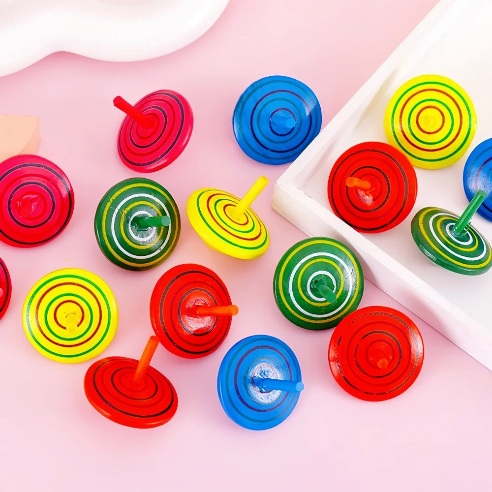 Colorful Wooden Spinning Tops - Perfect Party Favors & Classroom Rewards for Kids! 12-36 Pcs Set