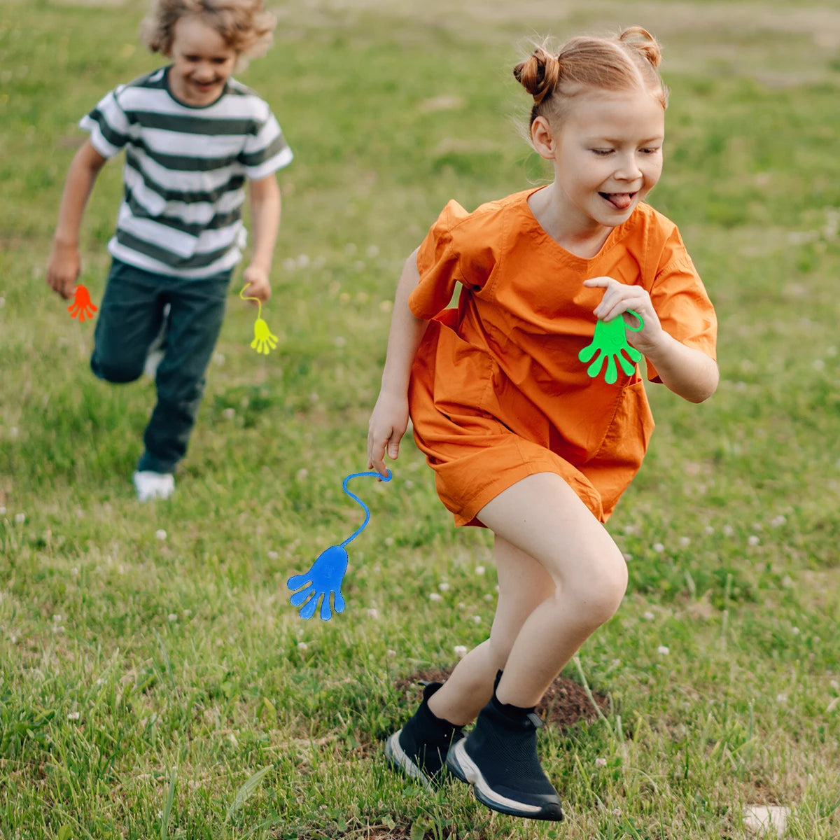 12Pcs Stretchy Sticky Hands - Fun TPR Jelly Toys for Parties, Favors & Stocking Stuffers!