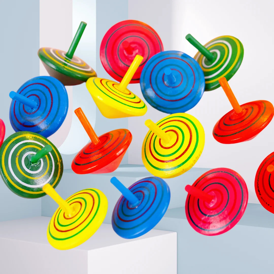Colorful Wooden Spinning Tops - Perfect Party Favors & Classroom Rewards for Kids! 12-36 Pcs Set