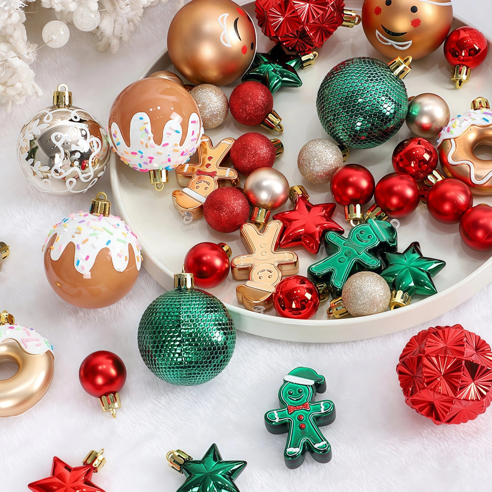 6Cm Snowflake Christmas Ball Ornament Set - Festive Tree Hanging Decor for Home & New Year Celebrations!