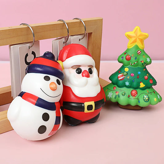 Festive Christmas Squishy Stress Reliever Toy - Santa Claus & Reindeer Slow Rebound Squeeze for Holiday Fun & Stocking Stuffers!