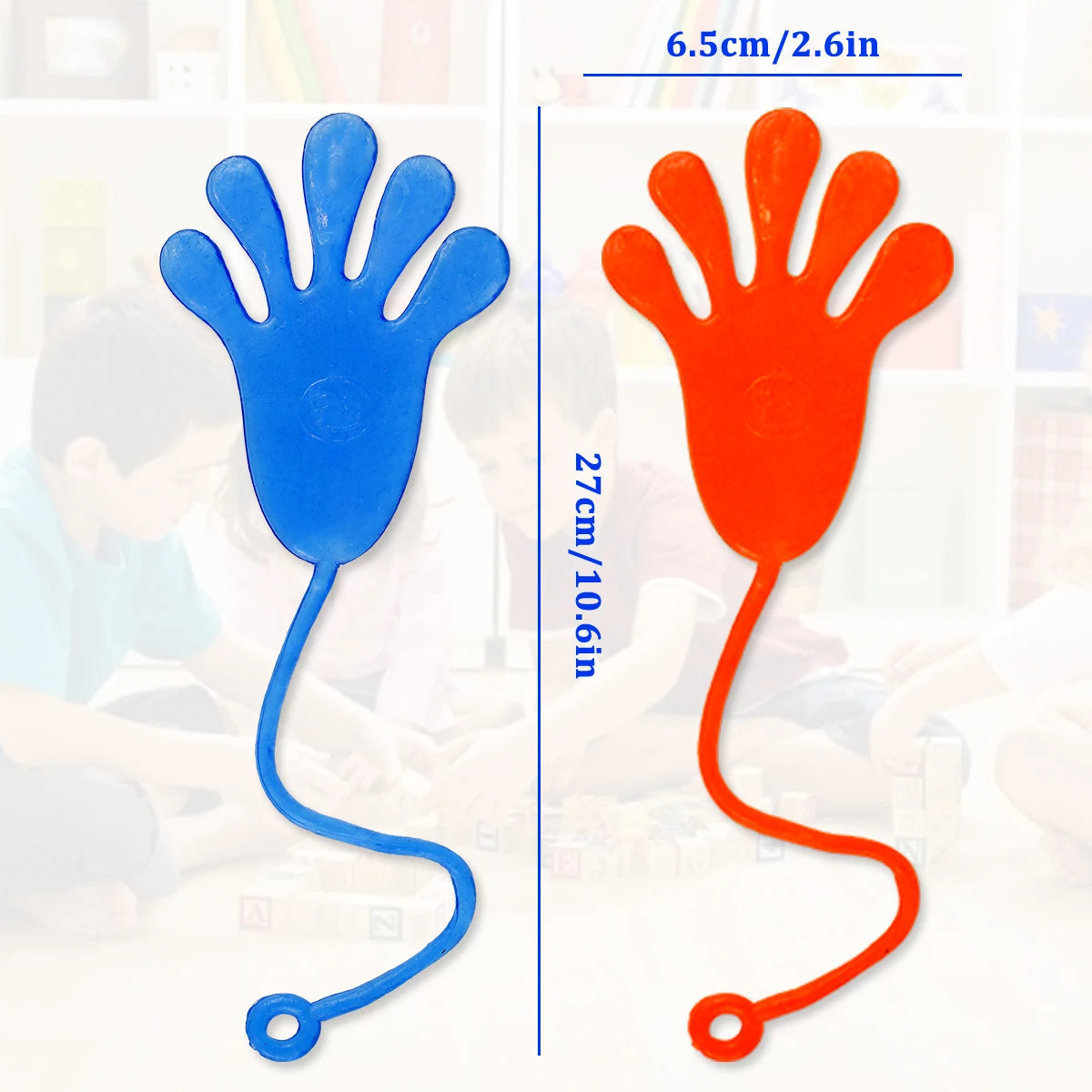 12Pcs Stretchy Sticky Hands - Fun TPR Jelly Toys for Parties, Favors & Stocking Stuffers!