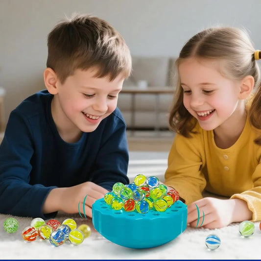 Kid's Marble Balance Board Game - Fun Wobble Stacking Challenge for Social and Logical Thinking!