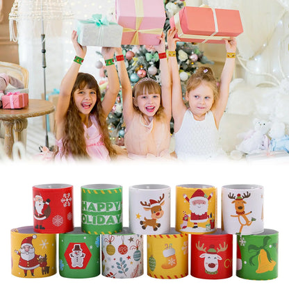 Festive 12/36PCS Christmas Slap Bracelets - Perfect Holiday Party Favors & Stocking Stuffers!