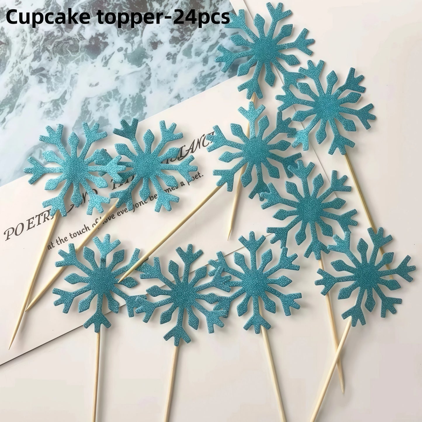 Festive Frozen Snowflake Party Supplies Set - Blue & Purple Tableware with Cups, Plates, Napkins, and Tablecloth for Christmas & Birthday Celebrations