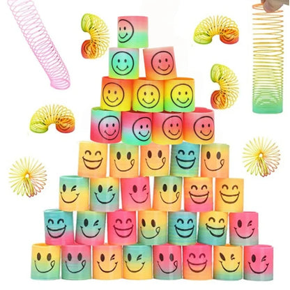 12PCS Mini Rainbow Magic Springs - Fun Flexible Toys for Kids' Birthday Party Favors, Pinata Fillers & Guest Giveaways