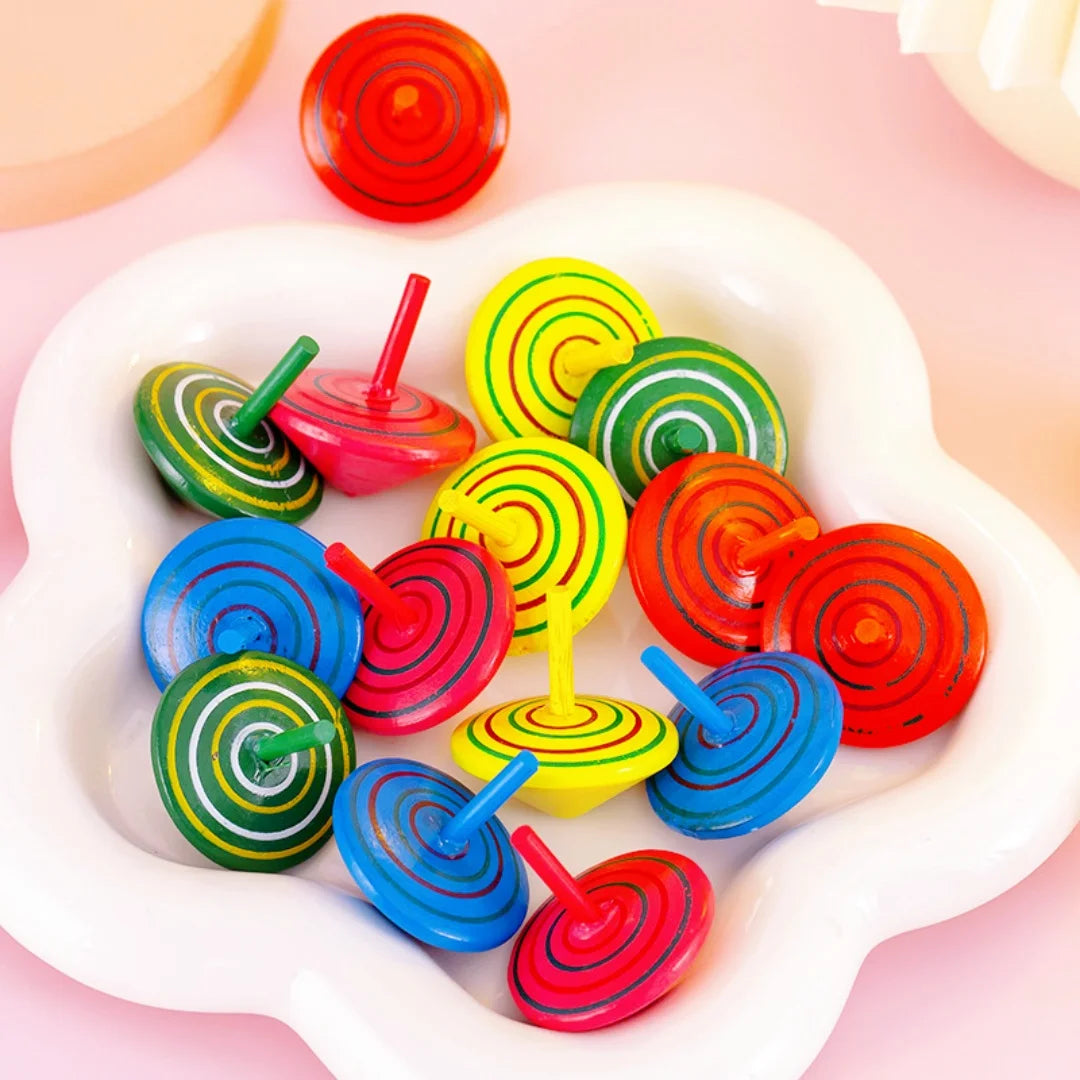 Colorful Wooden Spinning Tops - Perfect Party Favors & Classroom Rewards for Kids! 12-36 Pcs Set