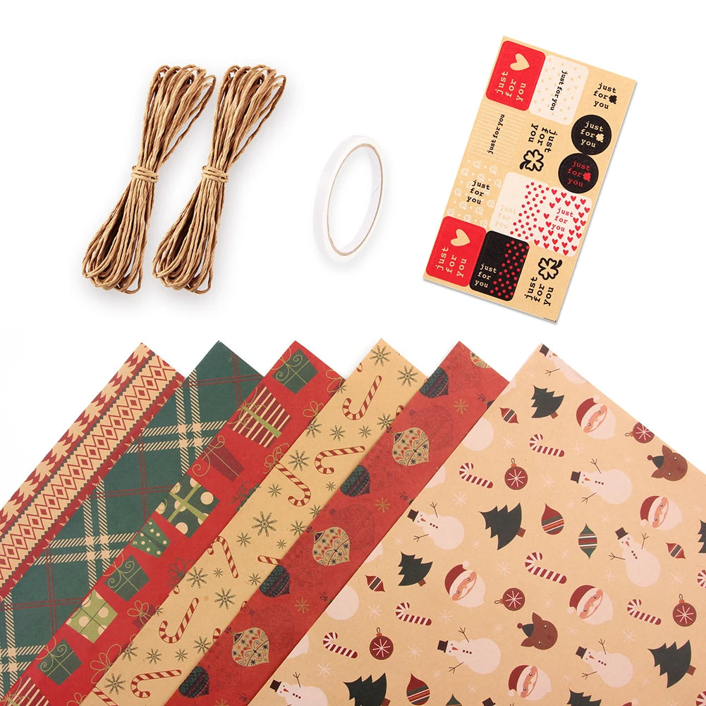 Retro Kraft DIY Wrapping Paper – Perfect for Parties, Birthdays, Weddings, and Christmas Gifts!